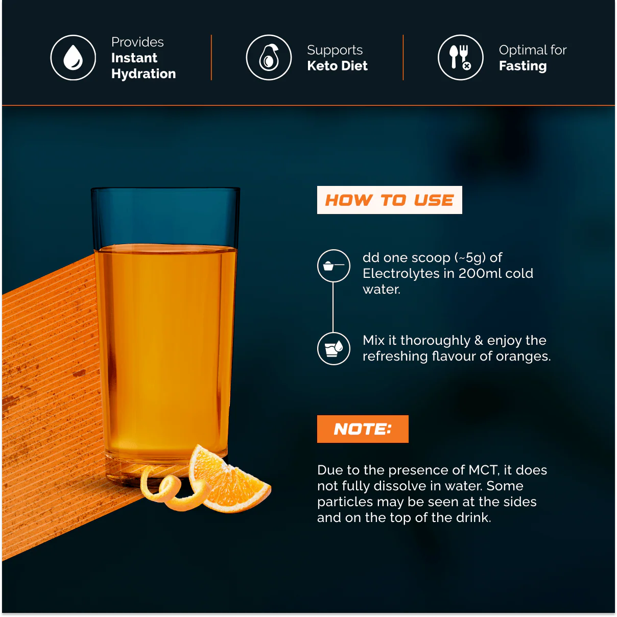 Wellcore - Electrolytes  - Orange - Zero Sugar Electrolyte Powder - Image 5