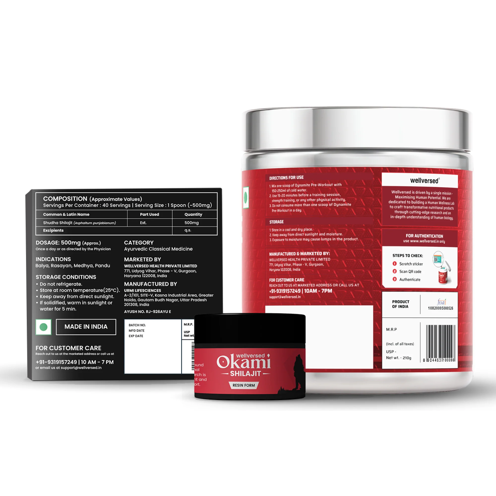 Dynamite Pre-Workout (210g, 15 Servings, Fruit Blast) + Okami Shilajit Resin (20g) - Image 4