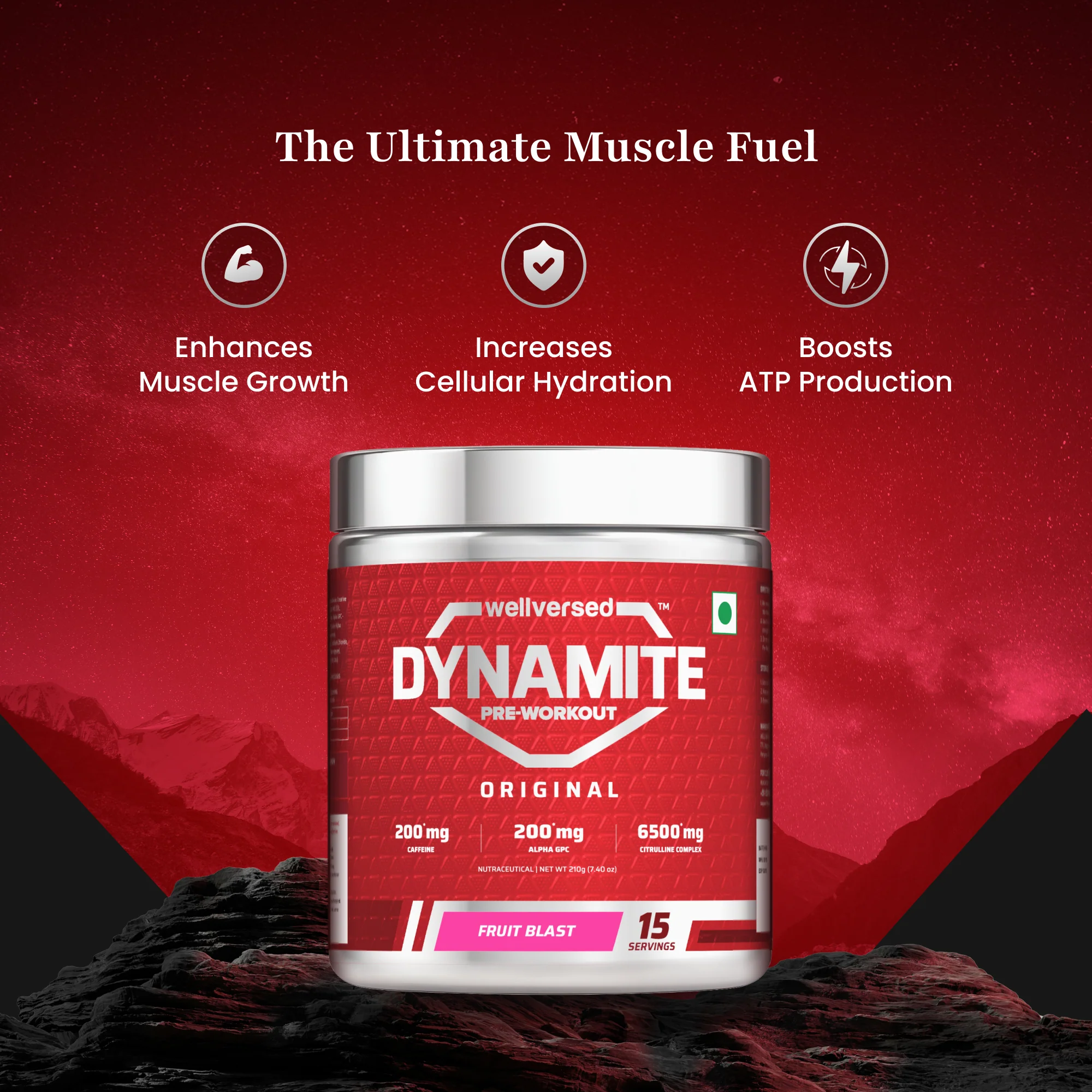 Dynamite Pre-Workout (210g, 15 Servings, Fruit Blast) + Okami Shilajit Resin (20g) - Image 6