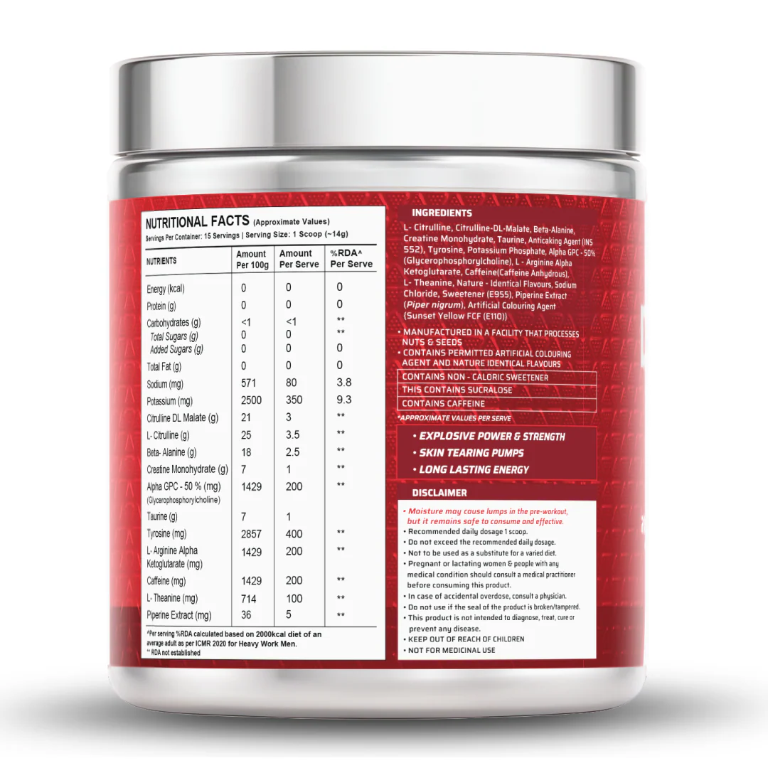 Dynamite Pre-Workout | Valencia Orange - (210g, 15 Servings) - Image 3