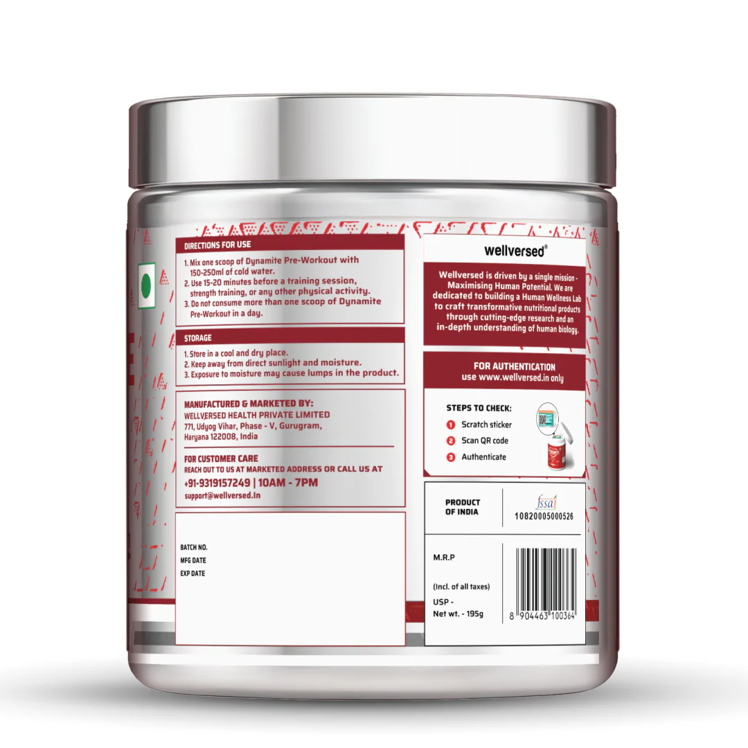 Dynamite Pre-Workout Caffeine Free (195g, 15 Servs) | Green Apple - Image 3