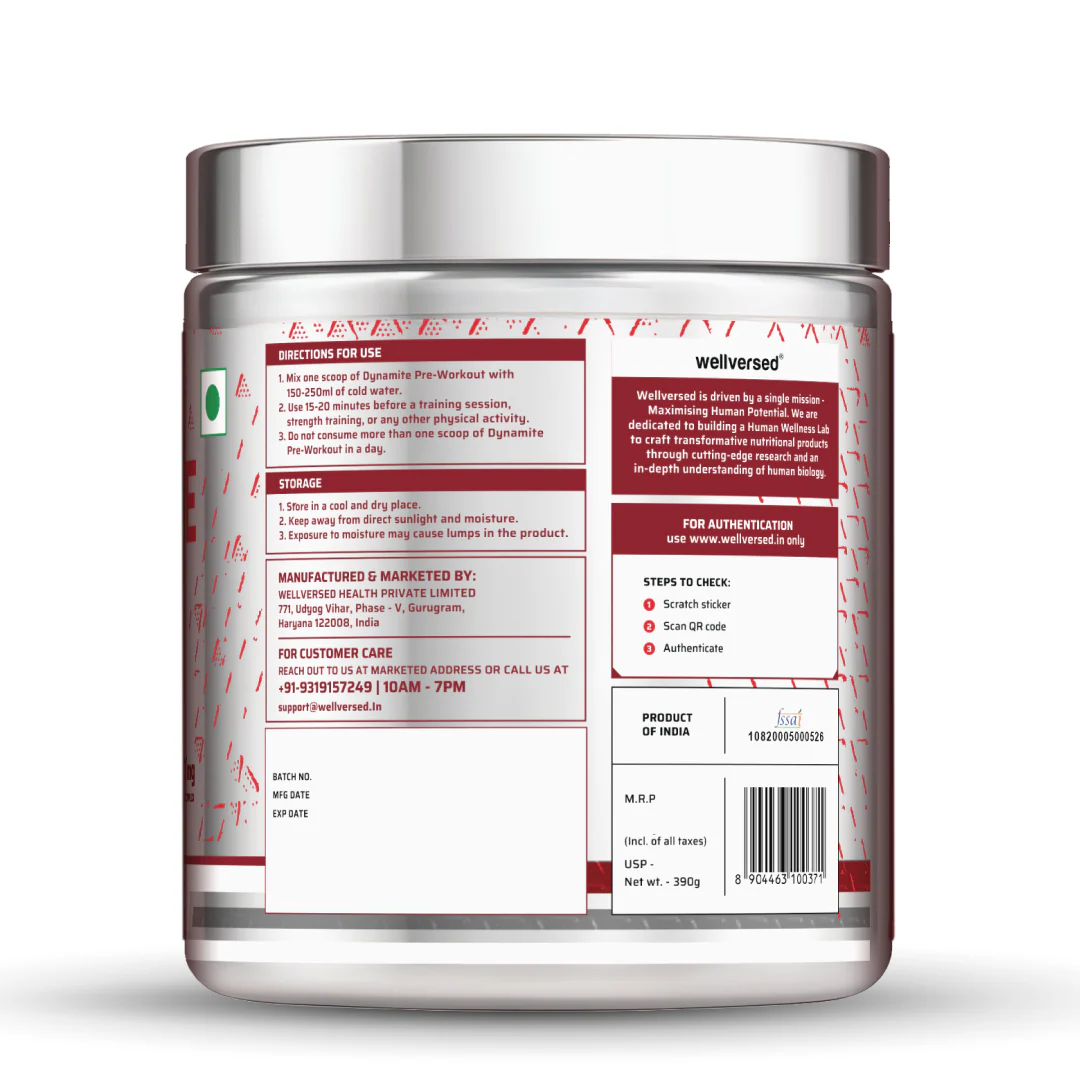 Dynamite Pre-Workout Caffeine Free (390g, 30 Servs) | Green Apple - Image 3