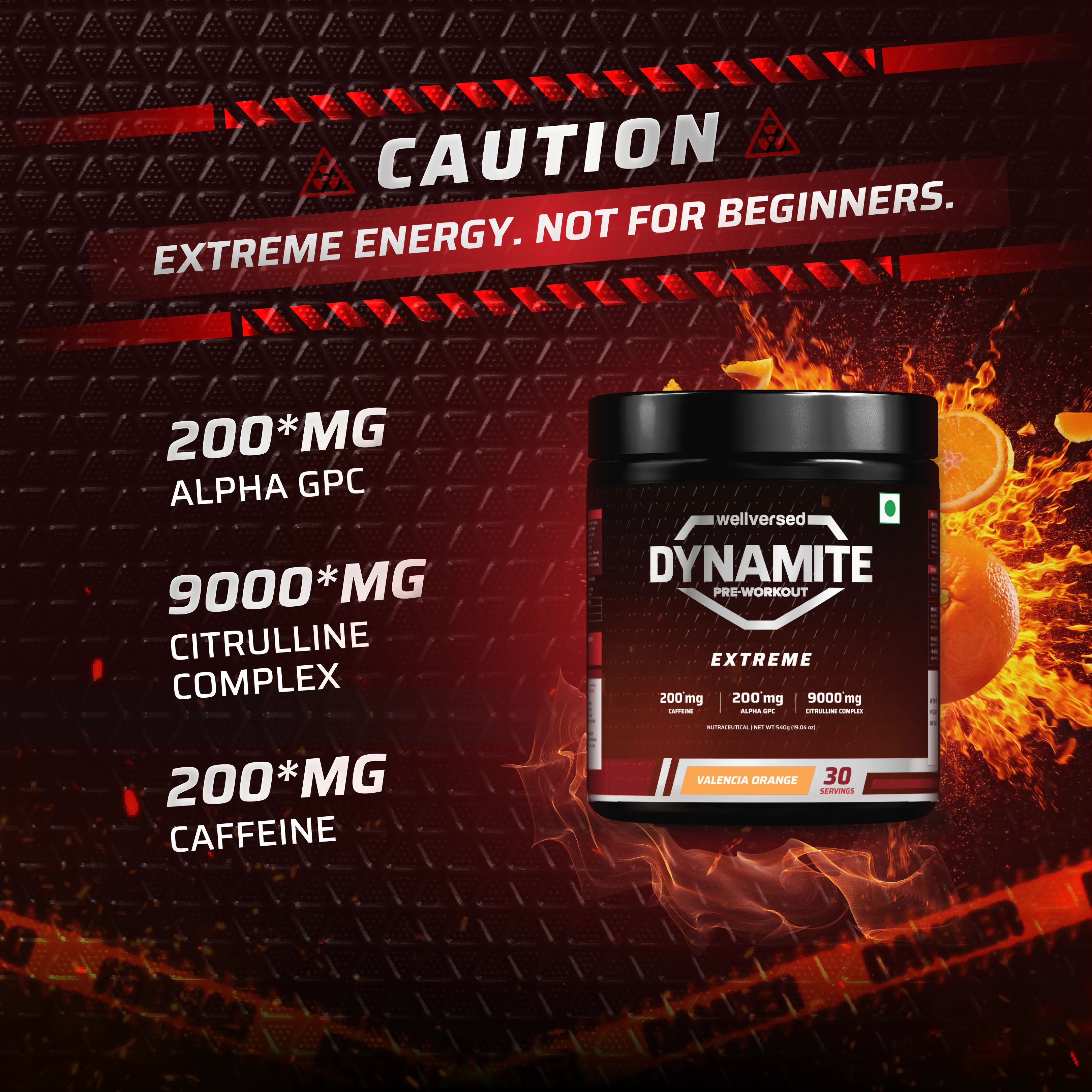 Dynamite Pre-Workout EXTREME (540g, 30 Servings) | Valencia Orange - Image 6