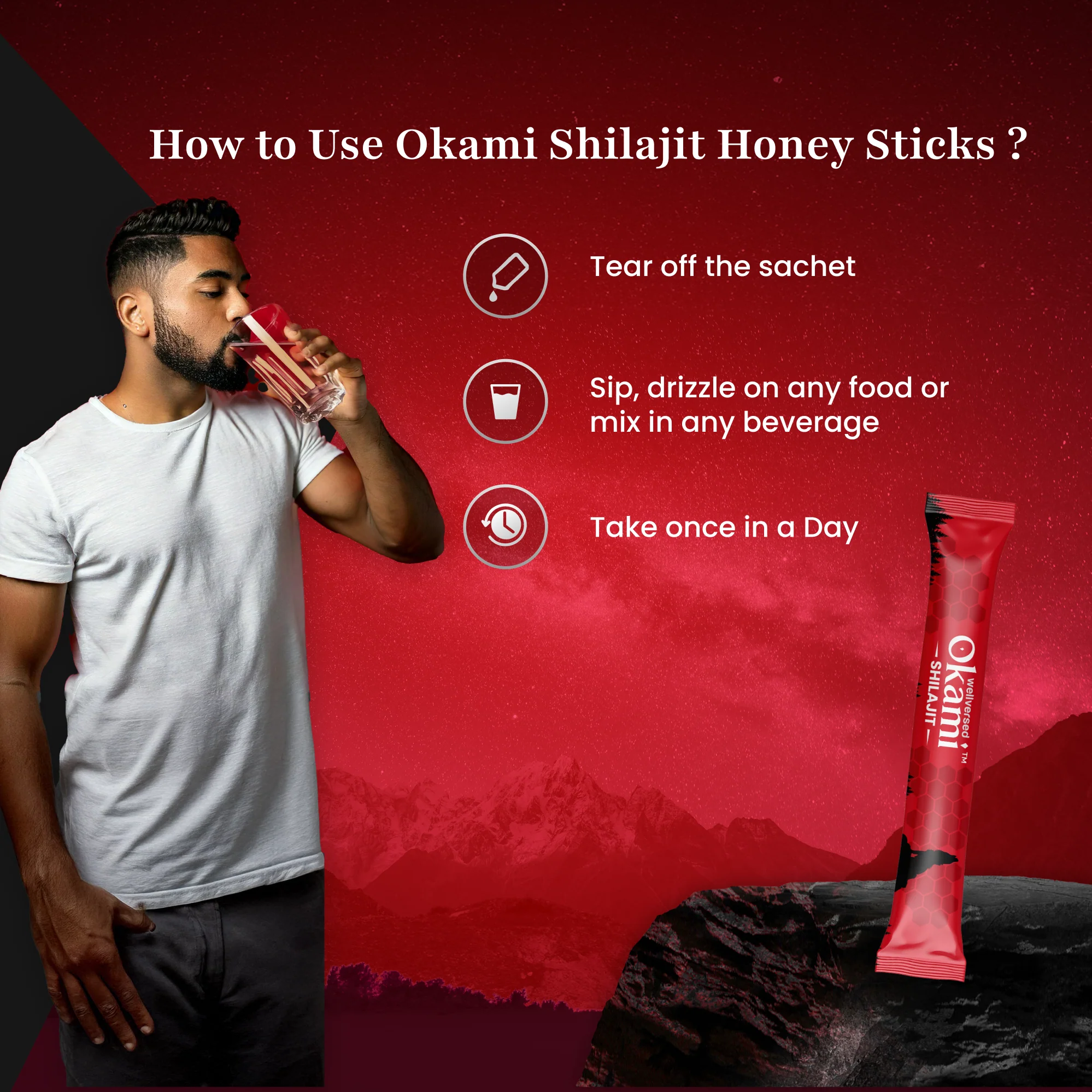 Okami Himalayan Shilajit Honey Sticks | 500mg Shilajit/Stick - Image 5