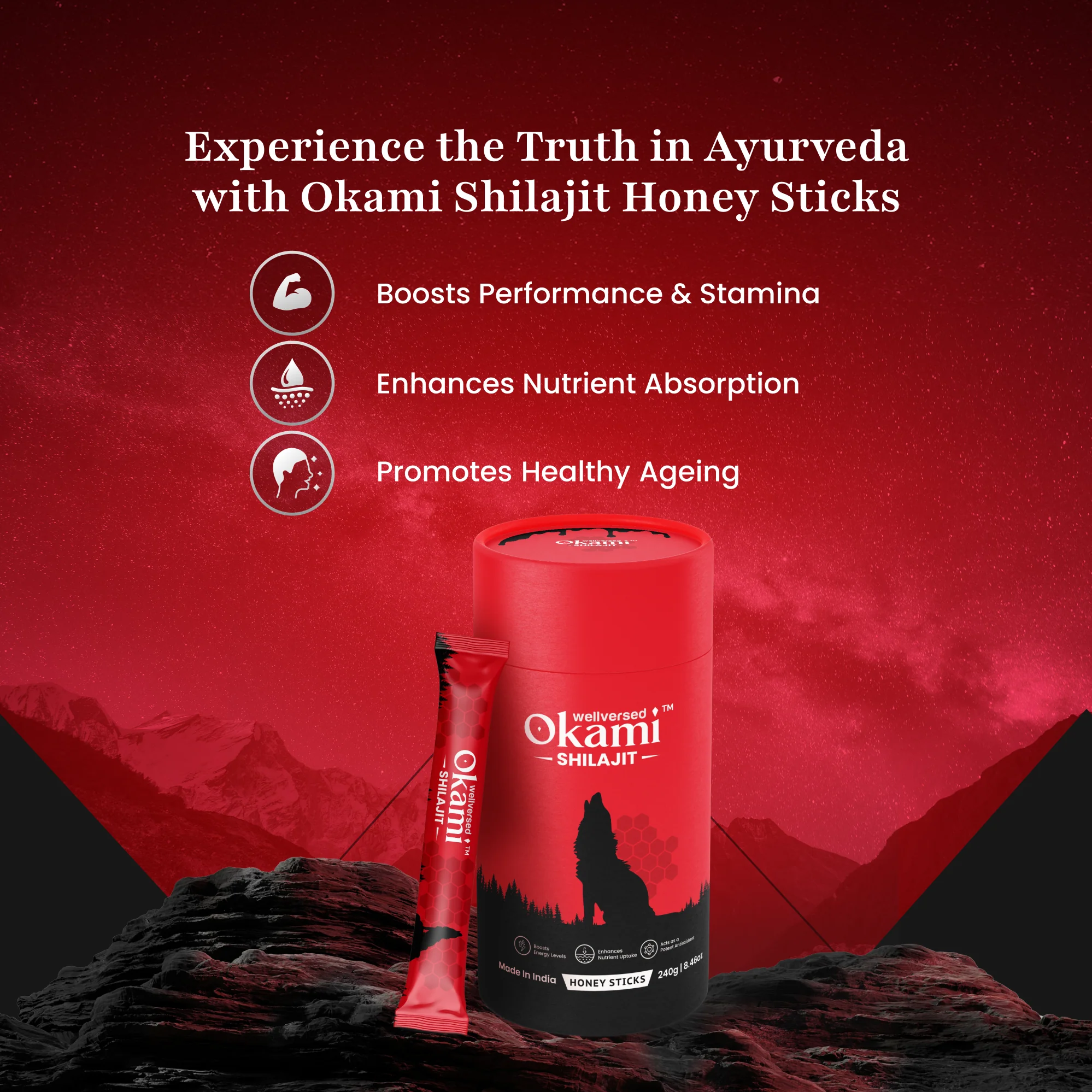 Okami Himalayan Shilajit Honey Sticks | 500mg Shilajit/Stick - Image 6