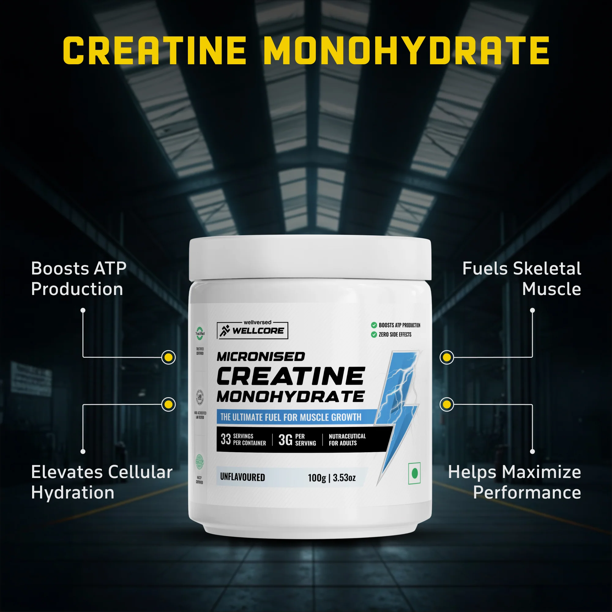 YouWeFit Omega-3 Fish Oil (30 Capsules), 1250mg + Wellcore Creatine Monohydrate (100gm, 33 Servings) - Image 4