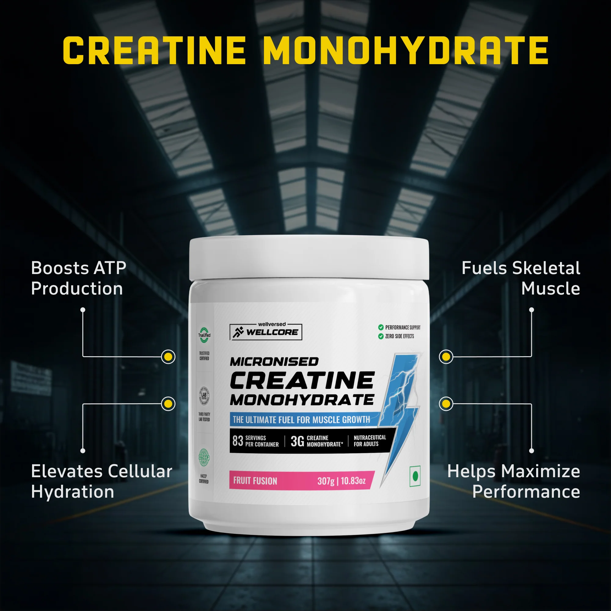 Wellcore Creatine Monohydrate (Fruit Fusion, 83 Servings) + YouWeFit Omega-3 Triple Strength Fish Oil (1250mg, 30 Capsules) - Image 4