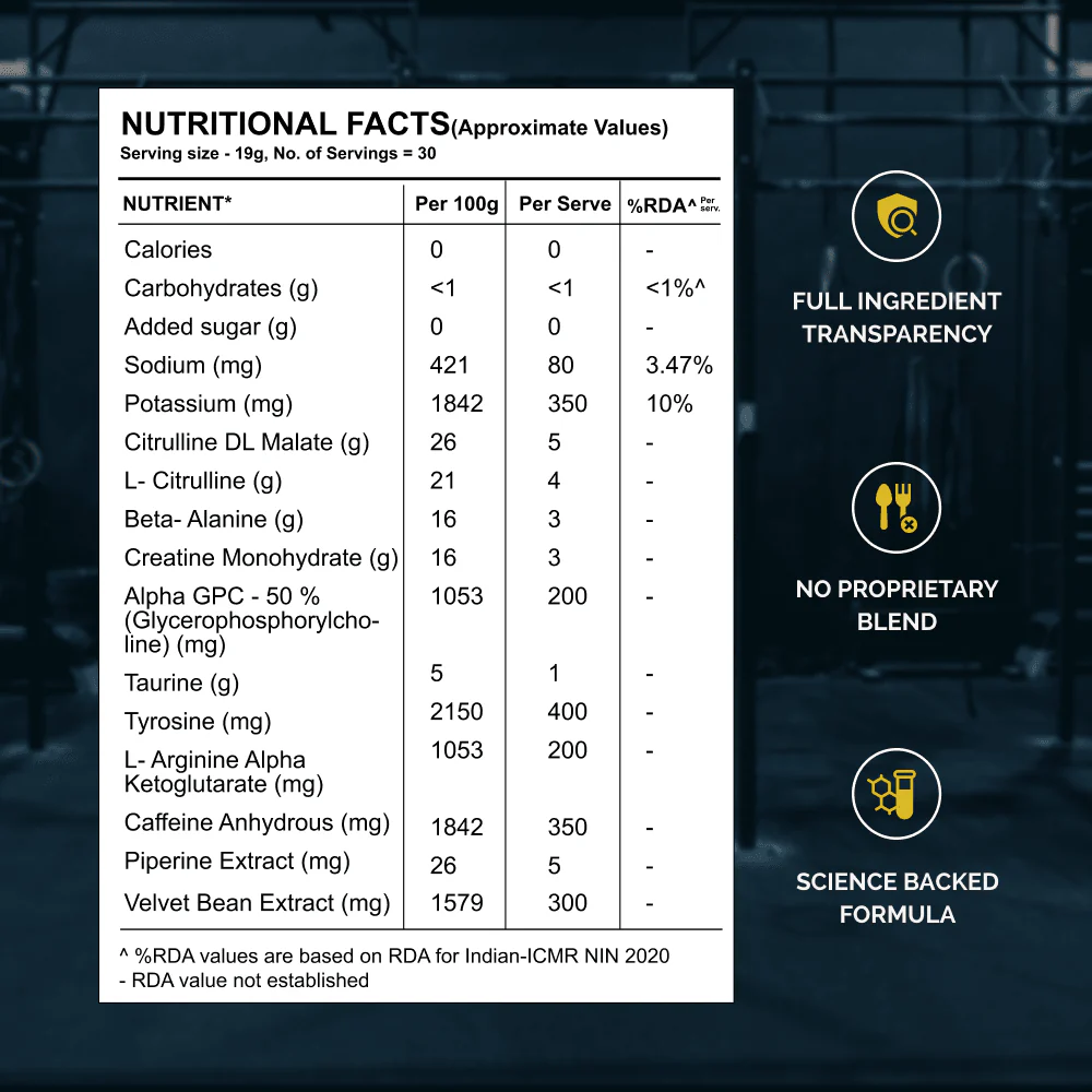 Wellcore - God Mode Pre Workout Supplement | Valencia Orange - (570g, 30 Servings) - Image 5