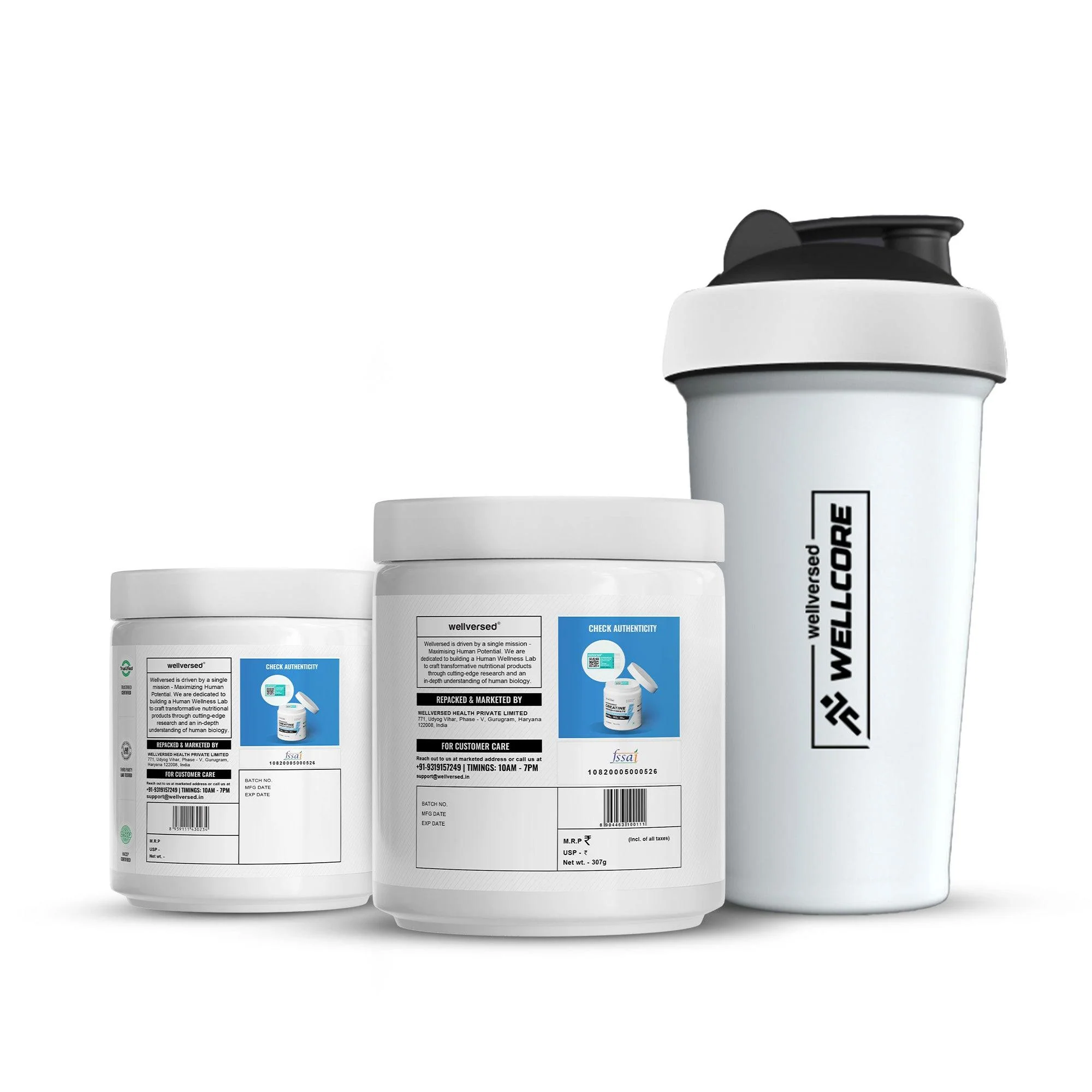 Wellcore - Micronised Creatine Monohydrate (83 Servings, Fruit Fusion) + Creatine (33 Servings, Unflavoured) + Steel Shaker | Muscle Growth & Recovery - Image 3