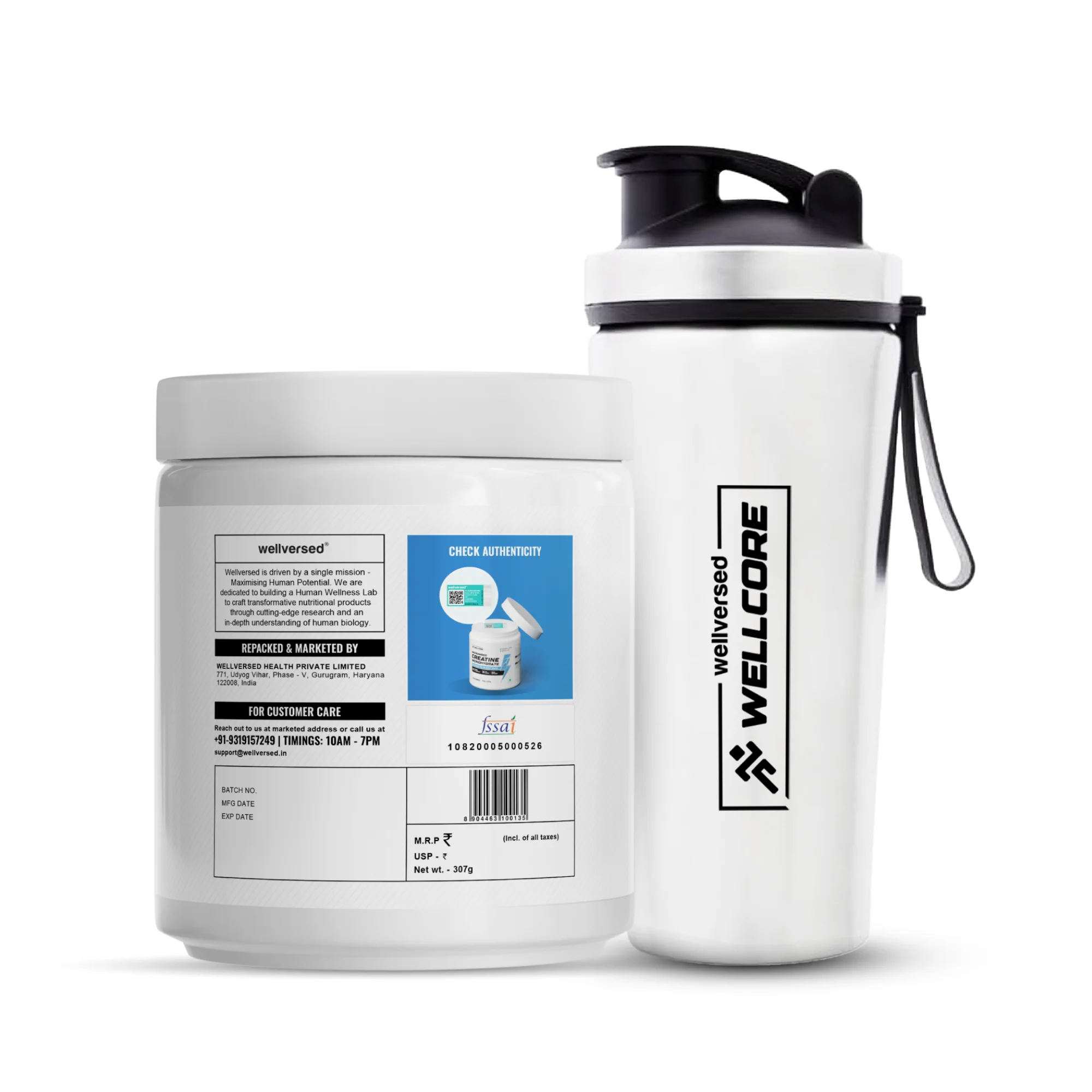 Wellcore - Micronised Creatine Monohydrate (83 Servings, Tropical Tango) + Premium Steel Shaker - Image 3