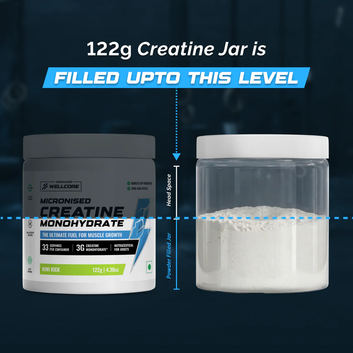 Wellcore - Pure Micronised Creatine Monohydrate | Kiwi Kick (122g, 33 servings) - Image 8