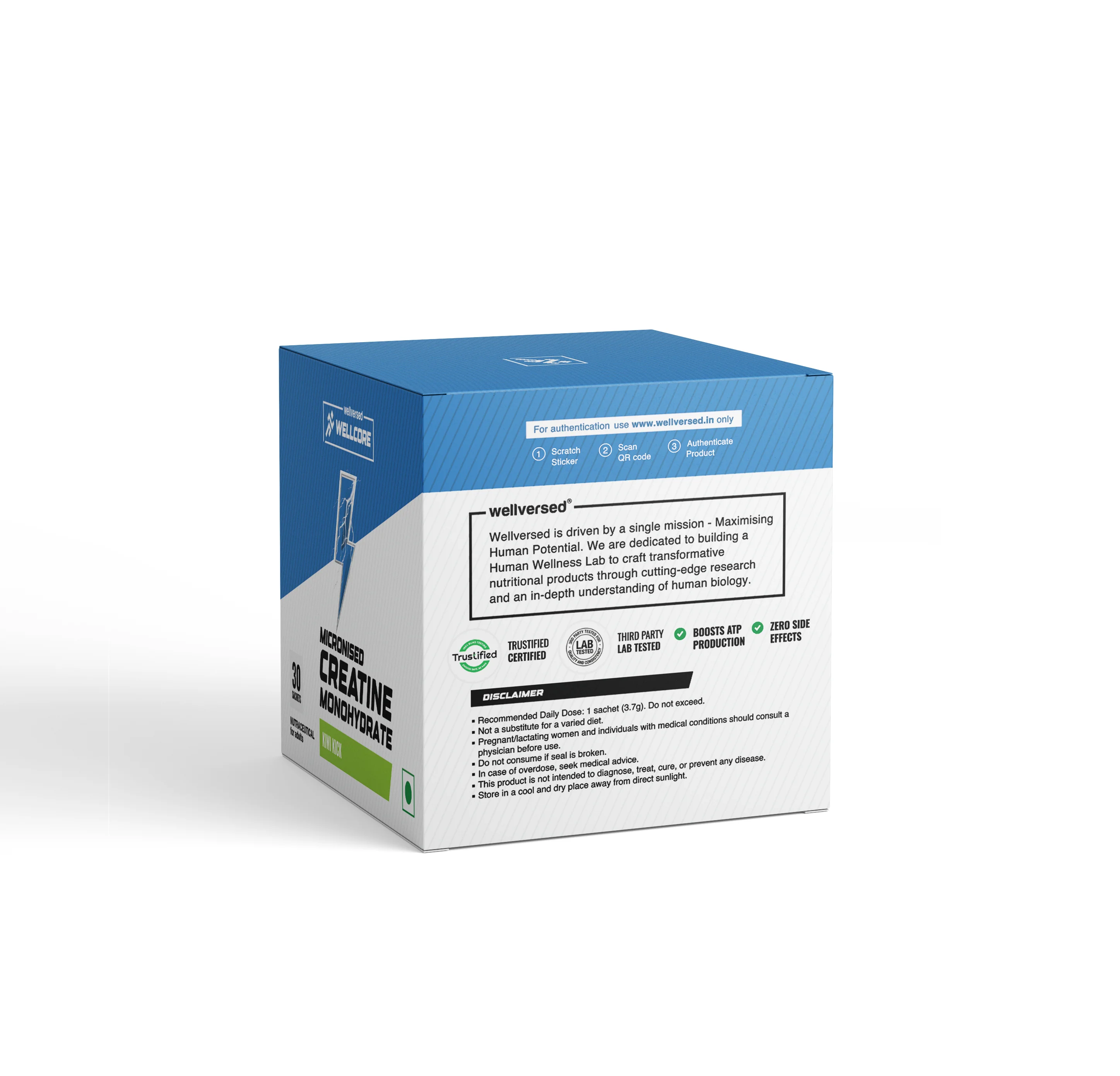 Wellcore - Pure Micronised Creatine Monohydrate | Kiwi Kick (30 Sachets) - Image 3