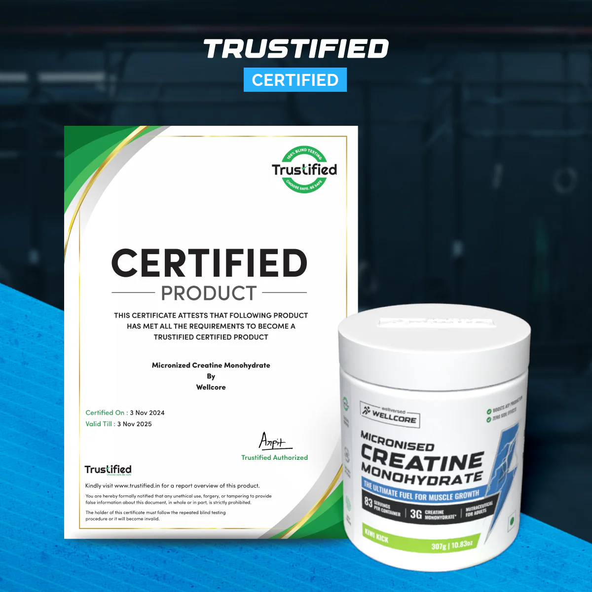 Wellcore - Pure Micronised Creatine Monohydrate | Kiwi Kick (307g, 83 servings) - Image 4