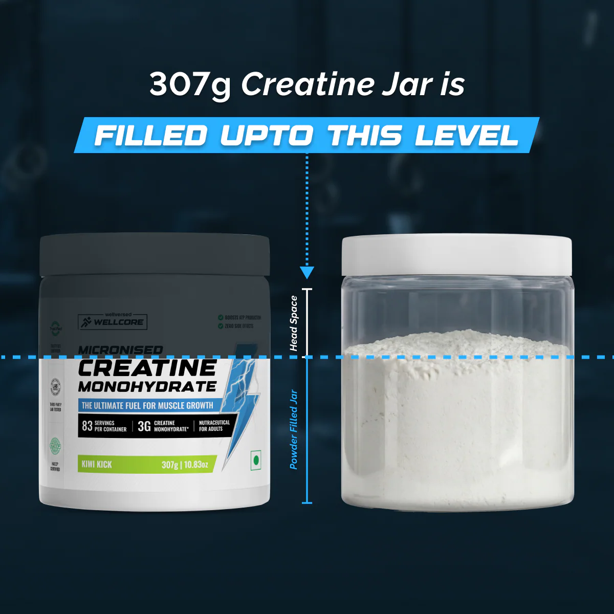 Wellcore - Pure Micronised Creatine Monohydrate | Kiwi Kick (307g, 83 servings) - Image 8