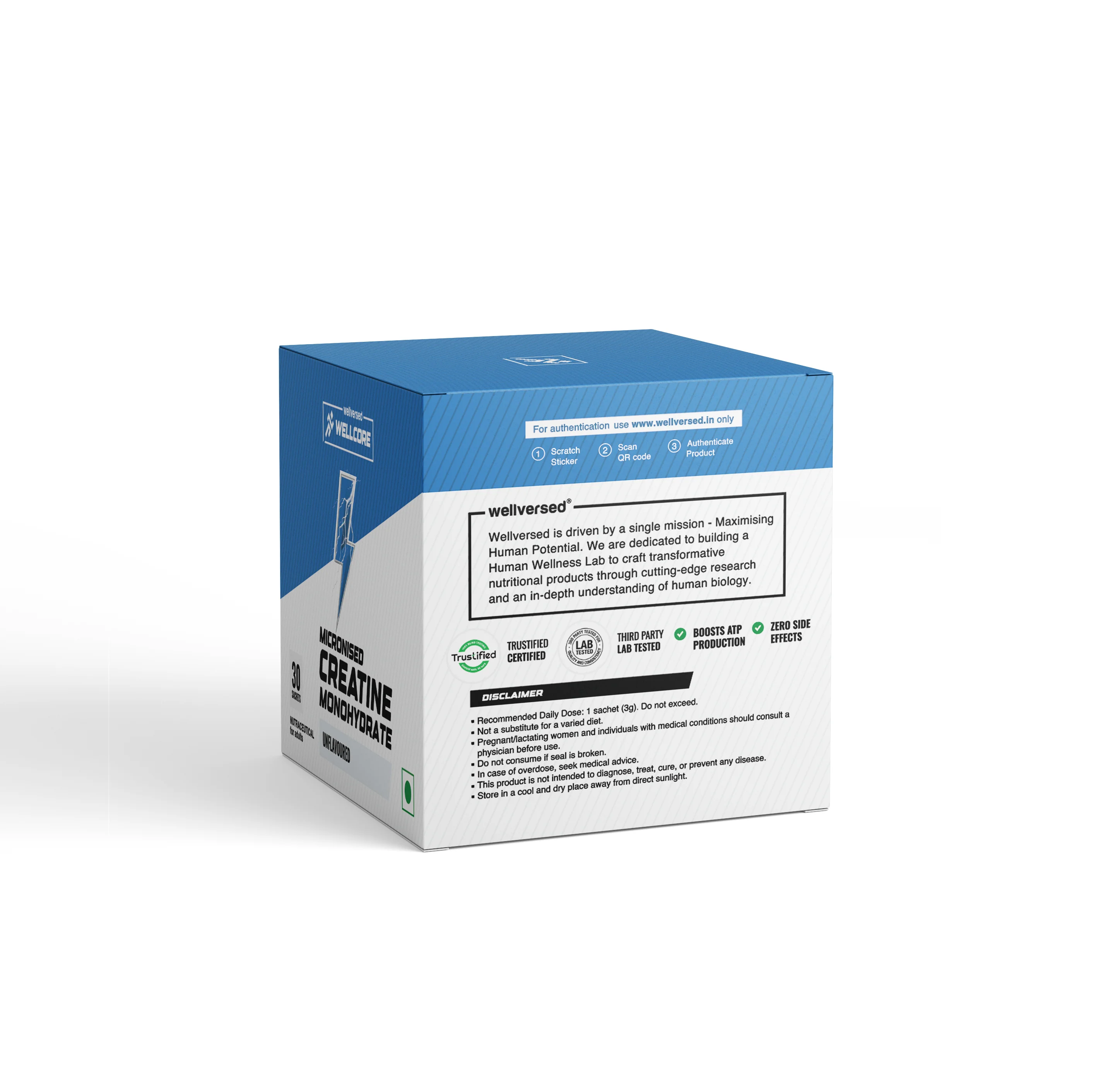 Wellcore - Pure Micronised Creatine Monohydrate | Unflavoured (30 Sachets) - Image 3