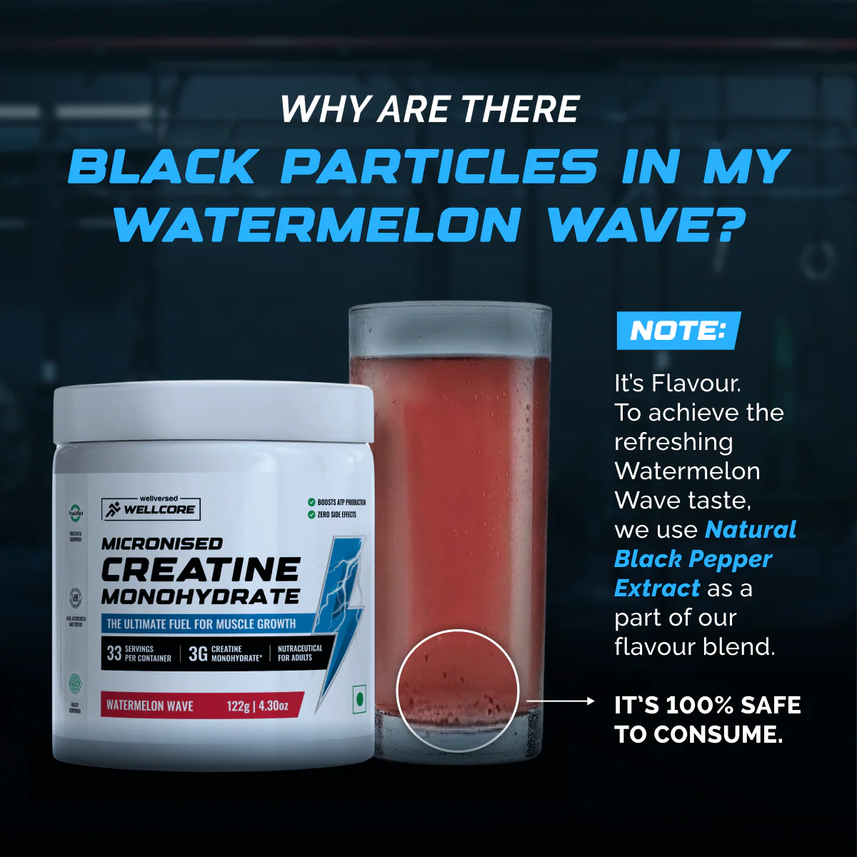 Wellcore - Pure Micronised Creatine Monohydrate | Watermelon Wave (122g, 33 servings) - Image 8